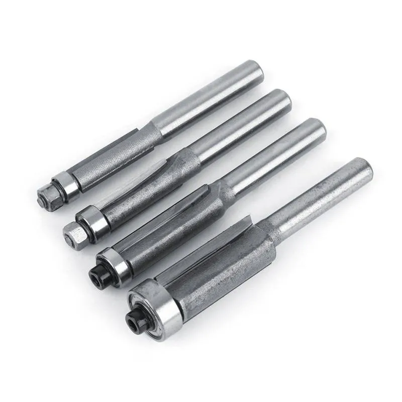 Freeshipping Factory Price Flush Trim Bit Set 1/4'' Straight 10pcs Shank Router Bits Carbide Tipped 6/8/10/12mm Optional High Keql