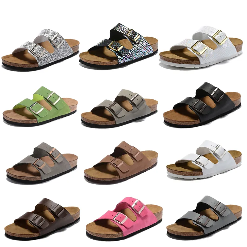 Summer Cork Slipper Man Designer Shoes Boston Sandal Flat Mules Double Buckle Casual Outdoor Men Slides EU46