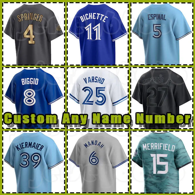 27 Vladimir Guerrero Jr. 4 George Springer Baseball Jersey 25 Daulton Varsho Blue Bo Bichette Jays Matt Chapman Kevin Gausman Whit Merrifield Hyun-Jin Ryu Cavan Biggio