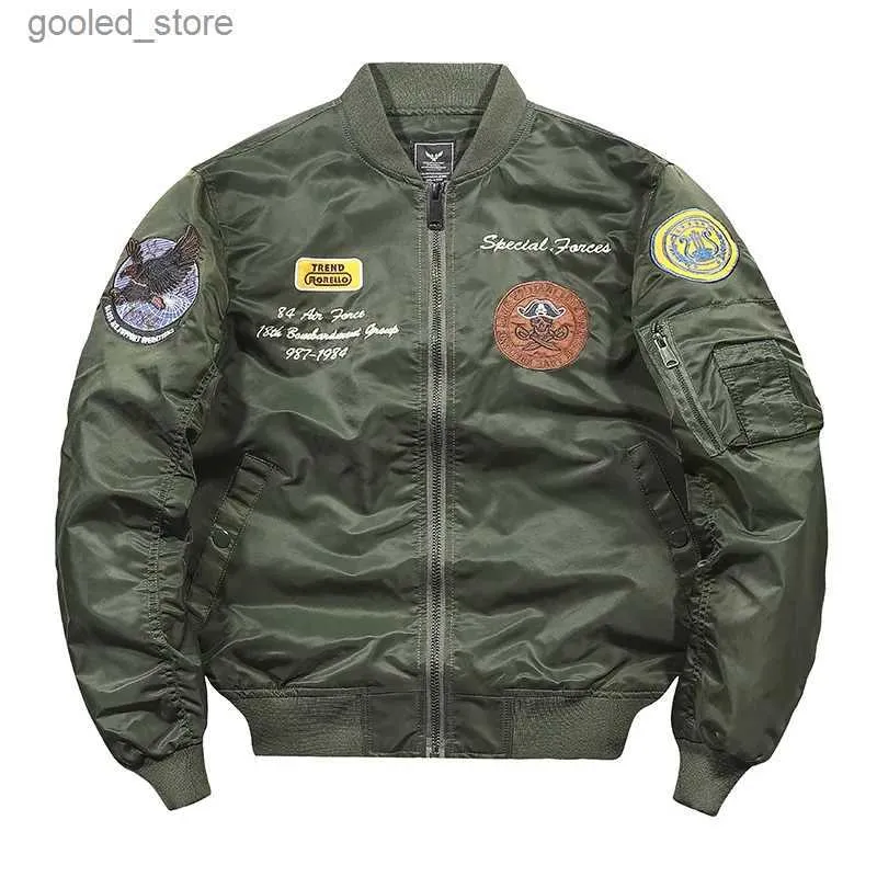 Men's Jackets AE002 Tough Guy New Fall and Winter Air Force Ma1 Bomber Jacket Men's Embroidered Baseball Jacket Plus Size Coat Q231109