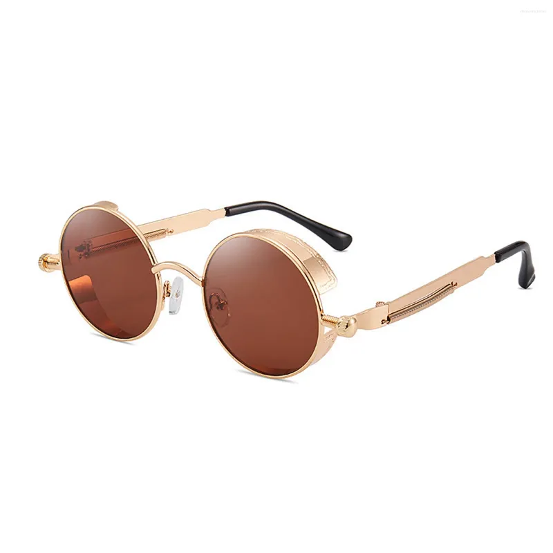 Sunglasses Metal Steampunk Men Women Fashion Round Glasses Vintage Sun For Taking Po Dating Party D88