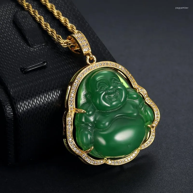 10k Yellow Gold 1ct Diamond Jade Buddha Pendant – Shyne Jewelers™