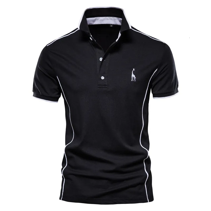 High Quality Mens Cotton Polo With Giraffe Embroidery Short Sleeve ...