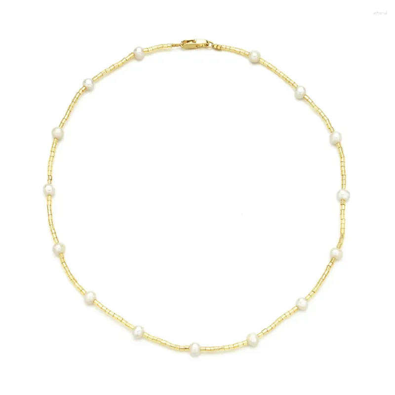 Choker ZMZY Minimalist Miyuki Seed Beads DIY Real Pearl Necklace Freshwater Simple Delicate Jewelry For Women