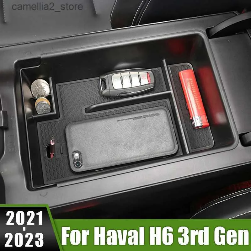 Bilarrangör för Haval H6 3: e Gen 2021 2022 2023 GT DHT-PHEV CAR CENTRAL CONSOLE ARMREST SEKUNDERA LAGRINGSBOOK HOLLERARE ARGURER GLOVE TRAY Q231109