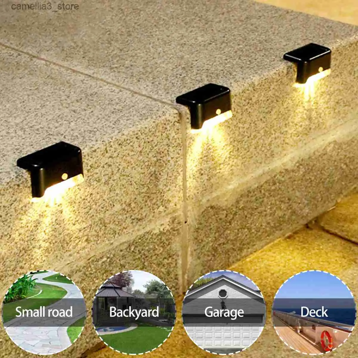 Luzes de parede solares LED Luzes solares Luzes ao ar livre IP65 Luzes de decoração de jardim Luzes de deck de passo Lâmpadas de iluminação de jardim Decoração de pátio de cerca Q231109