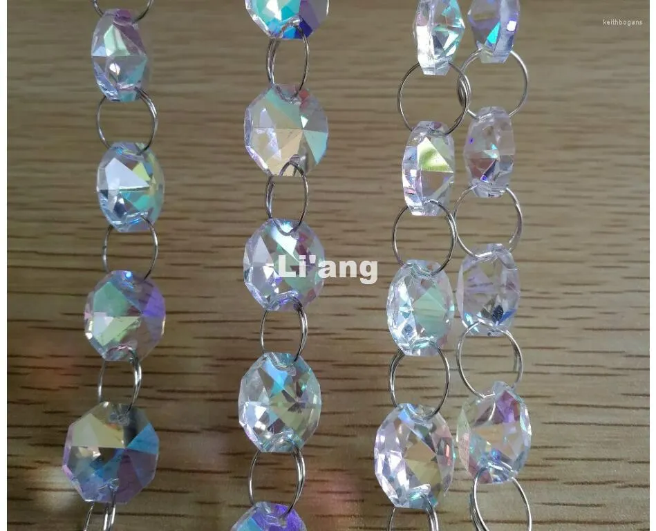 Żyrandol Crystal AB Color 10Meters 14 mm Octagon Chain Wedding Party K9 Strand Garland Peads Lampa dekoracyjna