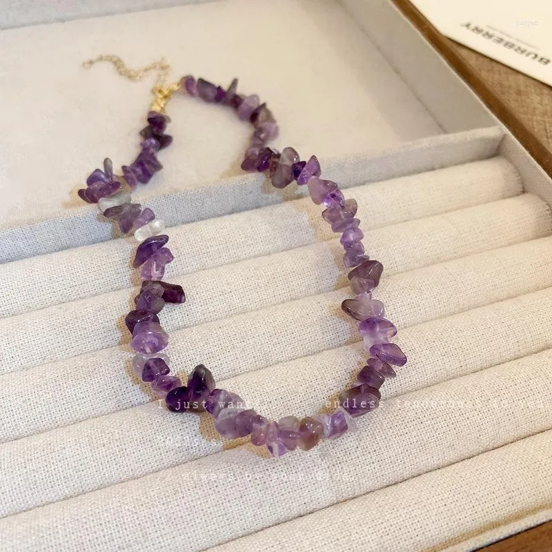 Necklace Earrings Set Women's Classic Purple Crystal Jewelry Romantic Beaded Bracelet Trendy Choker Necklaces Exquisite Charm Jewellery