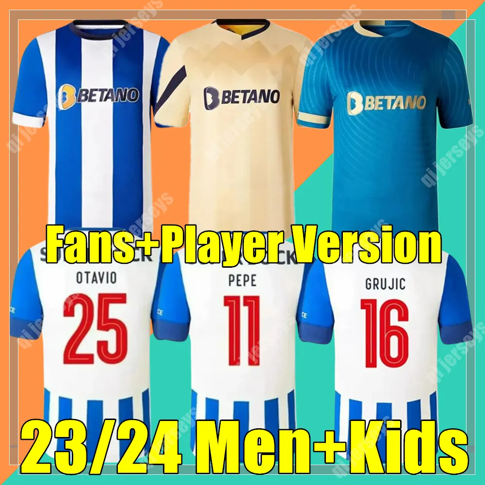 23 24 24 FC Koszulki piłkarskie Portos Wersja Trening 2023 2024 DOMA DALNE ŻÓŁTY 130 lat rocznicy Campeoes Pepe Galeno Luis Diaz Men Koszulki piłkarskie Zestawy dla dzieci