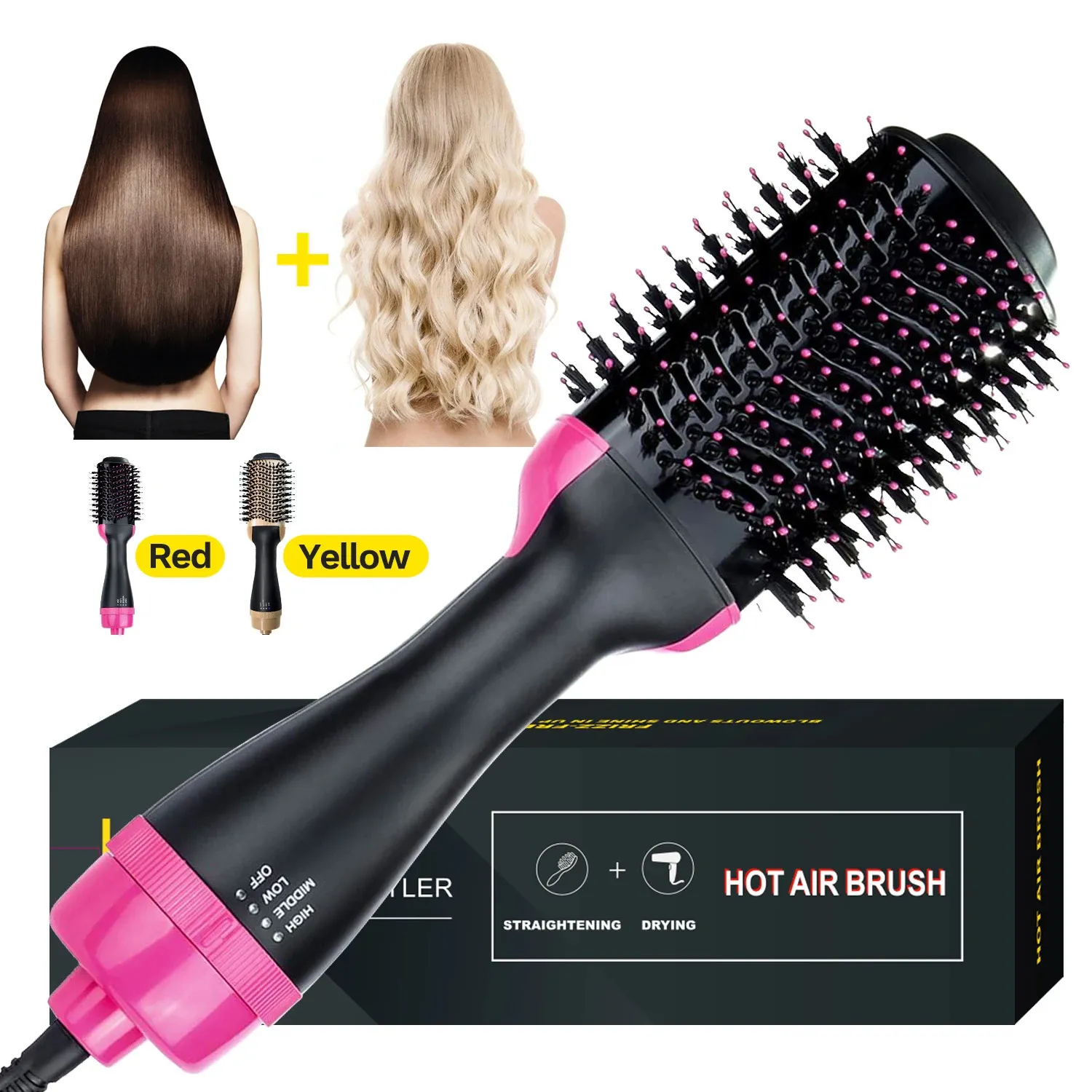 Curling Irons 3 In 1 Hair Dryer Brush Blow Dryer with Comb One Step Hair Blower Brush Air Styling Comb Electric Hair Straightening Brush 231108