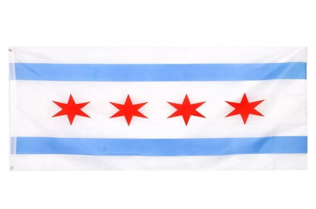 Chicago Flag 3x5FT 150x90cm Polyester Printing Indoor Outdoor Hanging Selling National Flag With Brass Grommets Shippin7599795