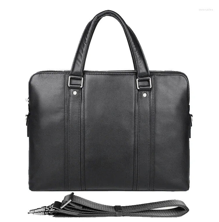 Luxury Cow Genuine Leather Business Briefcase For Men Designer Laptop