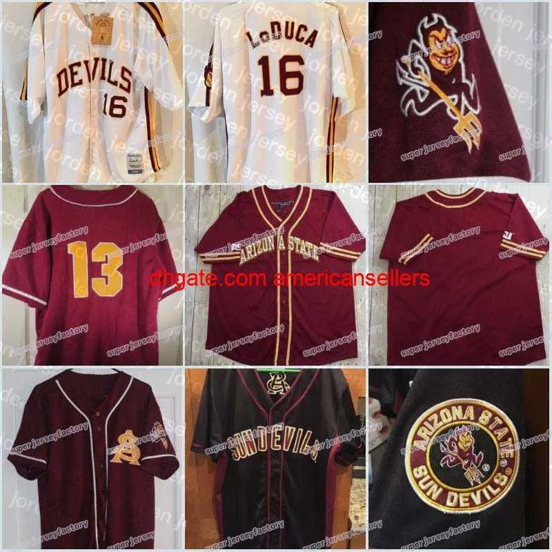 Baseball jerseys mannen State Sun Devils 2007 Jersey Custom 16 Loduca State Sundeuils Stitch genaaid Hig