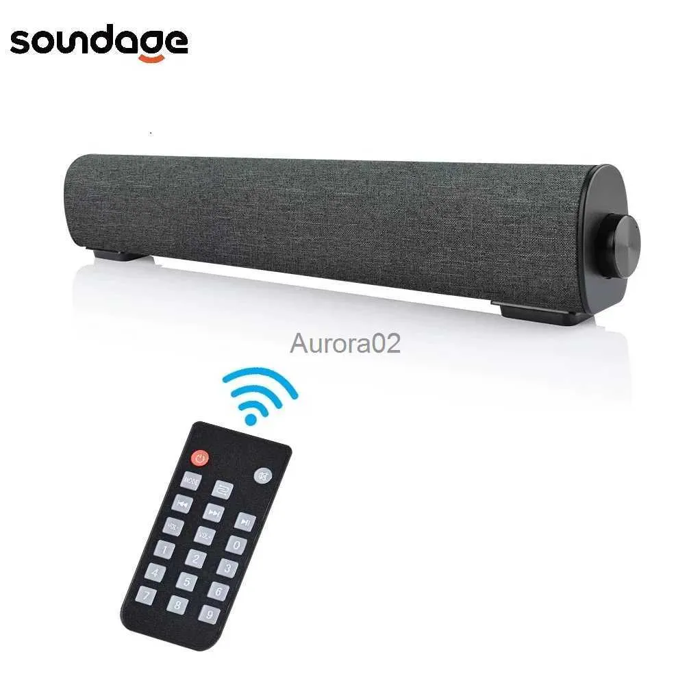 Datorhögtalare Soundage 10W Computer Bluetooth Sound Bar Desktop Subwoofer Speakers Wireless Portable Mini Soundbar med fjärrkontroll för PC YQ231103