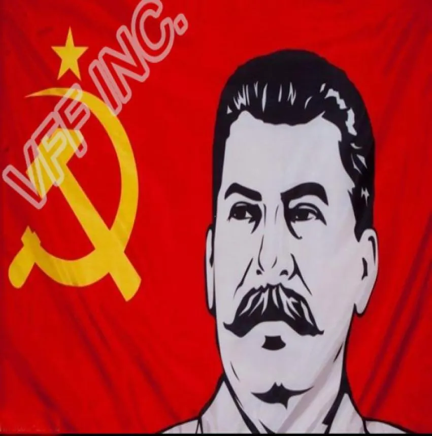 Rysk flagga USSR Stalin The Sovjet People Leader Flag 3ft x 5ft Polyester Banner Flying 150 90cm Custom Flag RF308254309