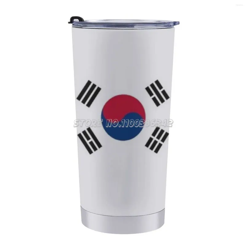 Pots à café drapeau coréen tasse de voyage 20 Oz tasse de voiture pour bouteille d'eau isolée étanche corée Kpop Kdrama Boyband Girlban