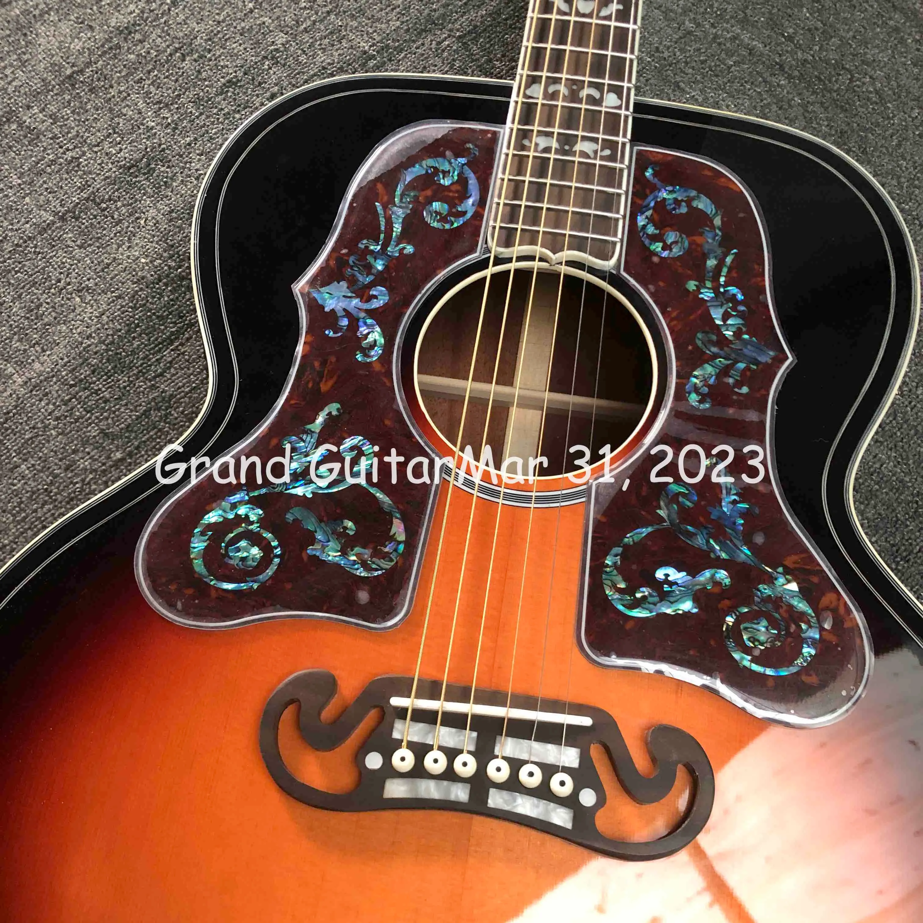 Custom Grand 43 Inch Jumbo Acoustic Guitar Bob Dylan GJ200C Collectors Edition Cocobolo Back Side