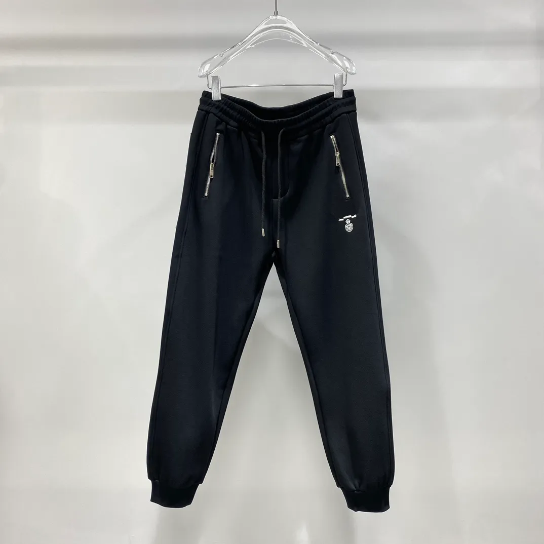 Highend marca designer calças elegante bolso com zíper tamanho dos eua preto jogger calças outono e inverno de alta qualidade calças masculinas luxo