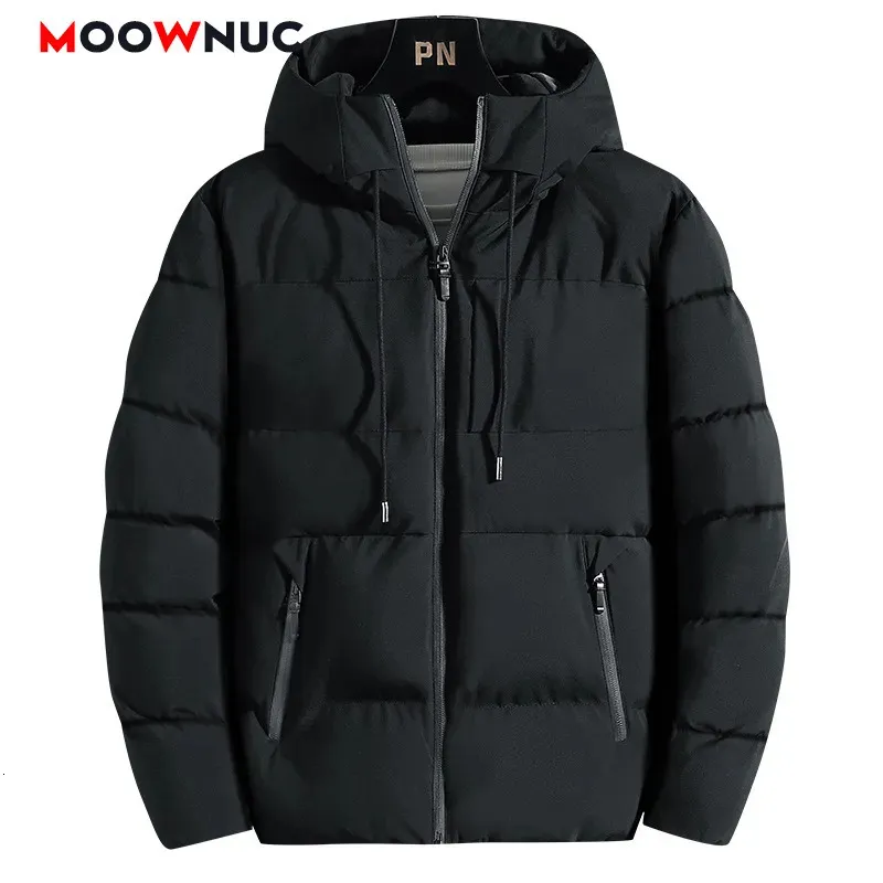 Mens Down Parkas Fashion Male Thick Winter Overcoat Casual Jacket Hat Varma lång vindbrytare Classic Windproof Business Hombre 231109