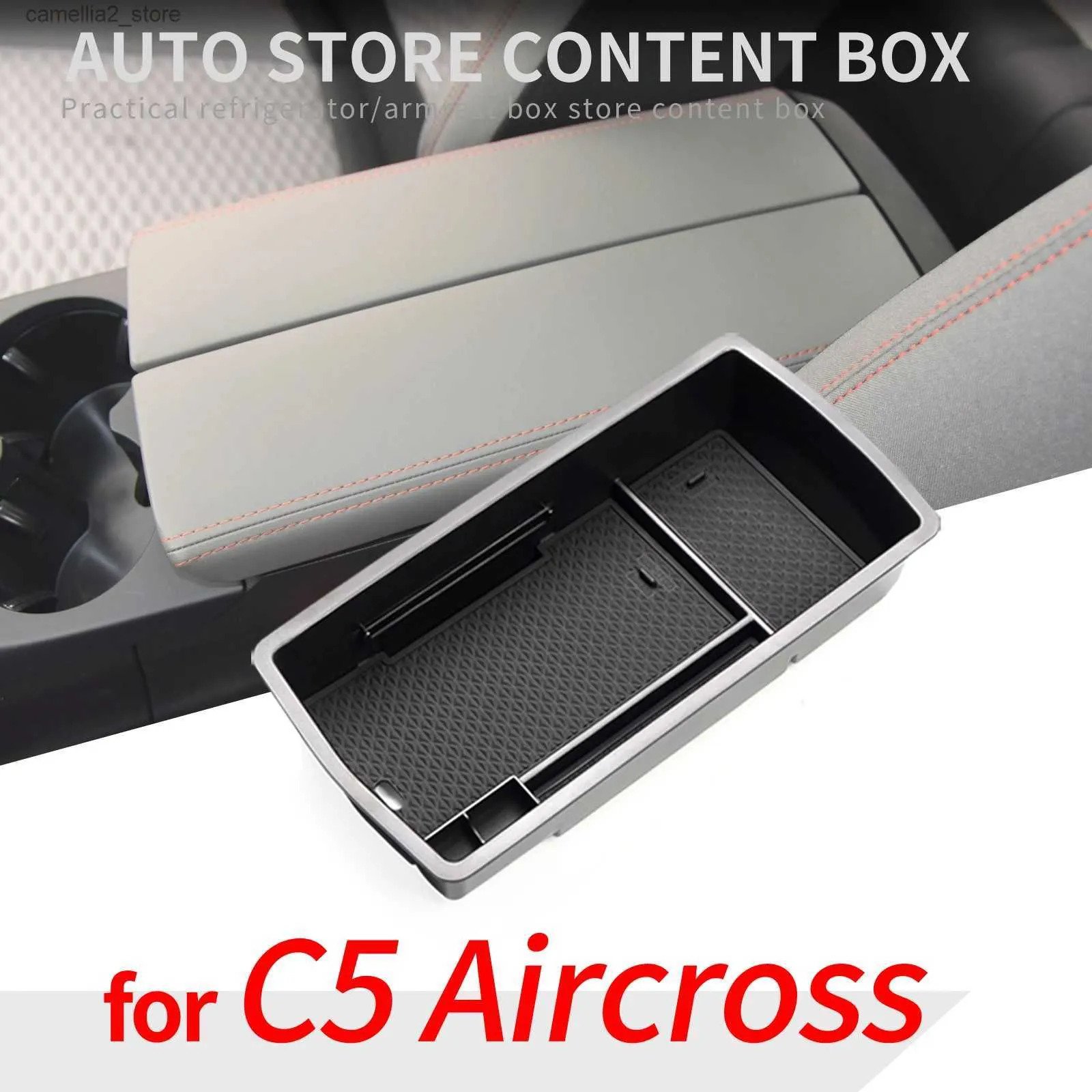 Organizer per auto ZUNDUO Box bracciolo centrale per Citroen C5 Aircross 2017-2023 Stivaggio e riordino Organizer per auto Accessori ROSSO NERO Q231109