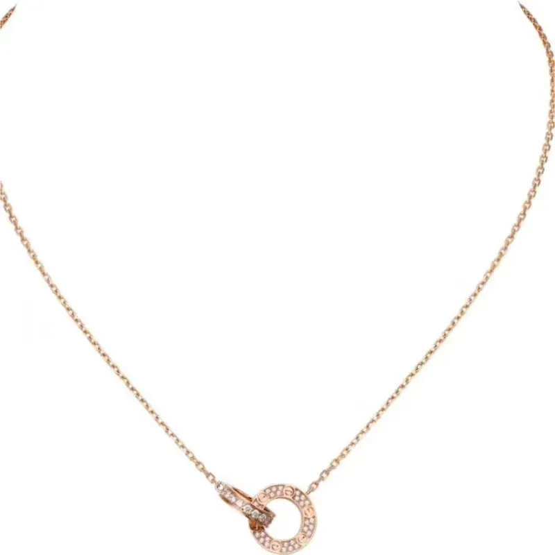 Luxe erwten ketting vrouwen roestvrij staal paar diamant diamant zeer kwaliteit choker ketens designer sieraden 18k vergulde gouden meisjes geschenk sieraden kleurfast