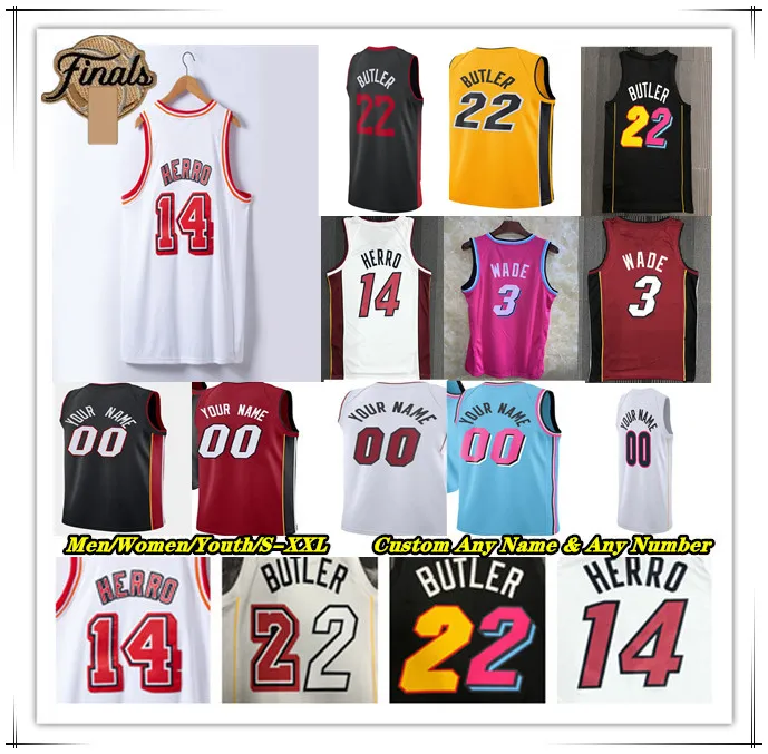 Printed Jimmy Butler Basketball Jersey Bam Adebayo Tyler Herro Duncan Robinson Haywood Highsmith Kyle Lowry Kevin Love Dwyane Wade Jaquez Jr. MIAMI City Edition Kids