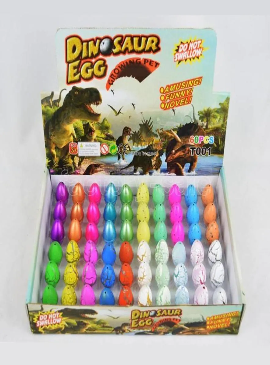 60pcsインフレータブル魔法のhatch化恐竜の卵を追加する恐竜の子供の子供教育玩具イースター興味深いギフトDBC8856381