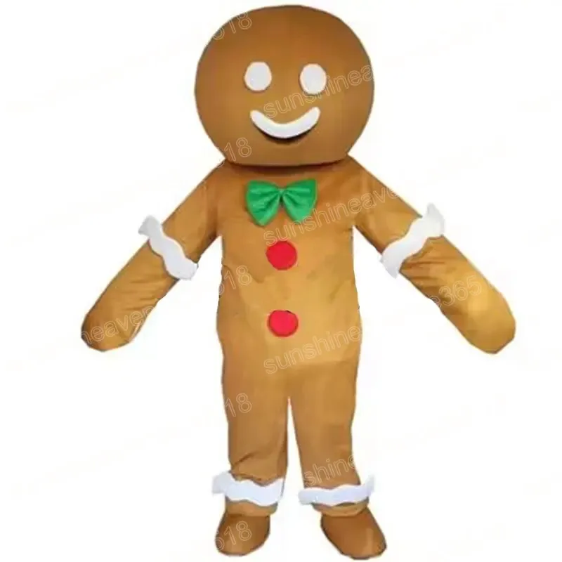 Christmas Gingerbread Man Mascot Costume Cartoon thème du personnage Carnival Adults Size Halloween Birthday Farty Fancy Outdoor Ten et hommes femmes