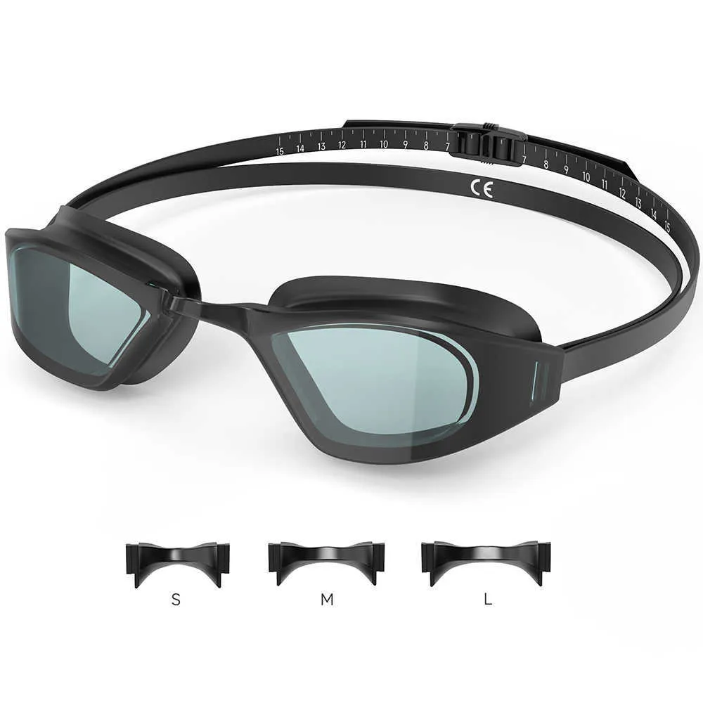 Goggles Findway Homens adultos Mulheres Nando de óculos de óculos UV Proteção de silicone macio Dariz de silicone substituível Anti-FOG Vapa à prova de óculos de natação P230408