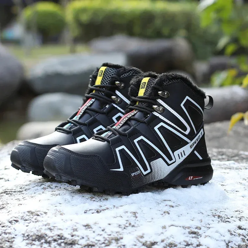 Bottes Mode d'hiver chaussures de randonnée chaudes hommes bottes neige montagne hommes chaussures bottes tactiques escalade baskets bottes de Combat hommes 231108