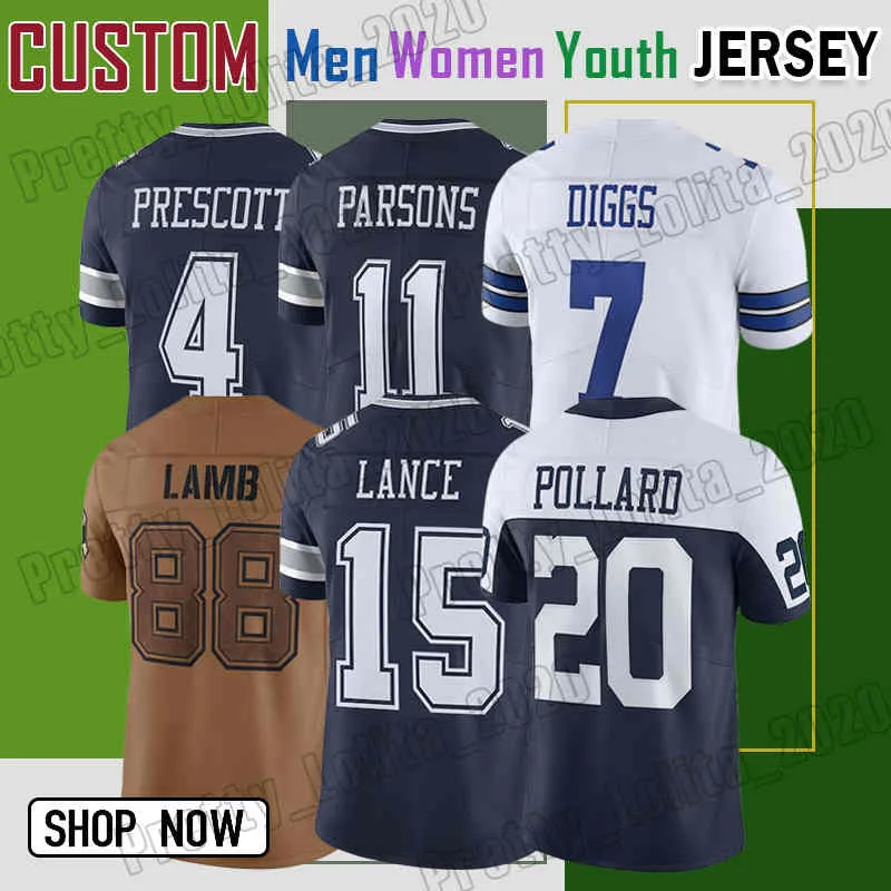 11 Micah Parsons 26 DaRon Bland camiseta de fútbol Trevon Diggs Trey Lance Dak Prescott Dallases Cowboyes CeeDee Lamb Leighton Vander Esch 70 Zack Martin Michael Gallup