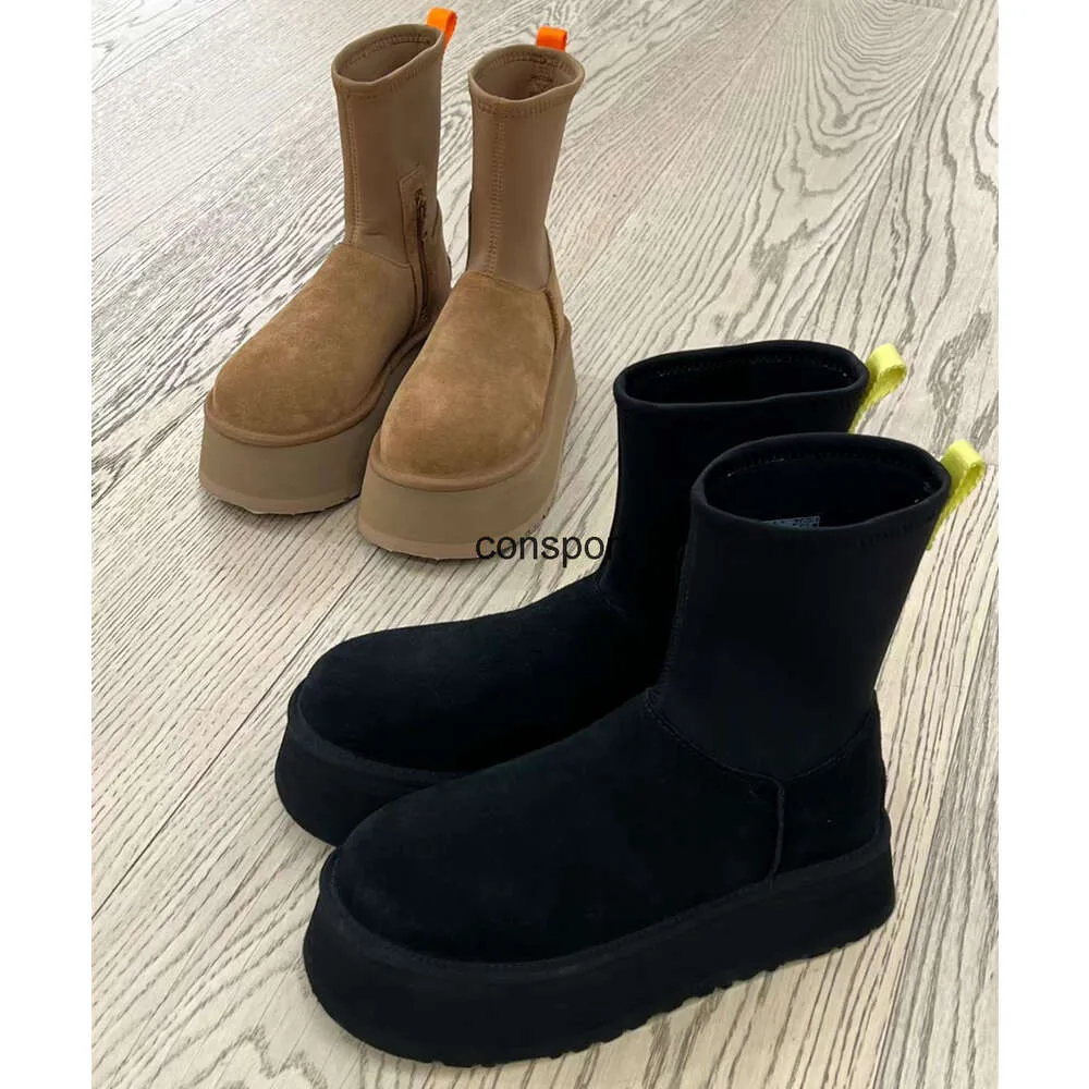 Uggs Classic Dipper Snow Boots Women With Chestnut Fur And Uggs Classic Dipper Snow Boots Women With Chestnut Fur And