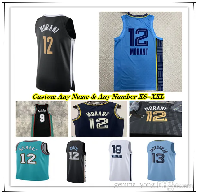 Hot Printed Ja Morant City Edition Basketball Jersey Desmond Bane Mike Bibby Derrick Rose Jaren Jackson Jr. Marcus Smart Ziaire Williams David Roddy Xavier Tillman Tillman