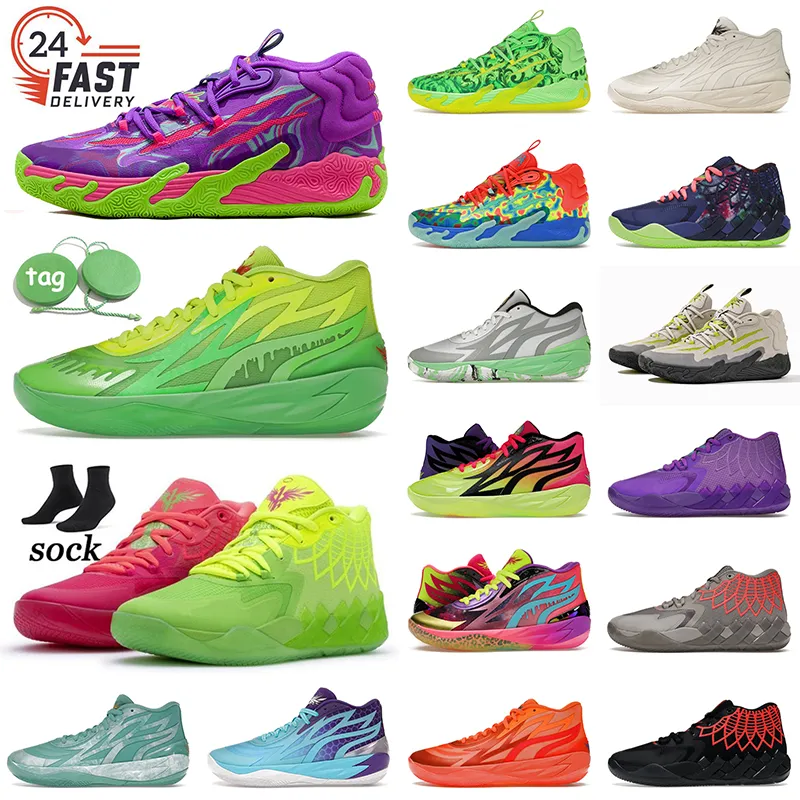 Nieuwe basketbalschoenen LaMelo Ball MB.03 Toxic Sneakers MB.02 MB.01 Nickelodeon Slime Rick en Morty FOREVER RARE Chino Hills Heren Dames Melo Lemelo Ball Schoen Dhgate 36-46