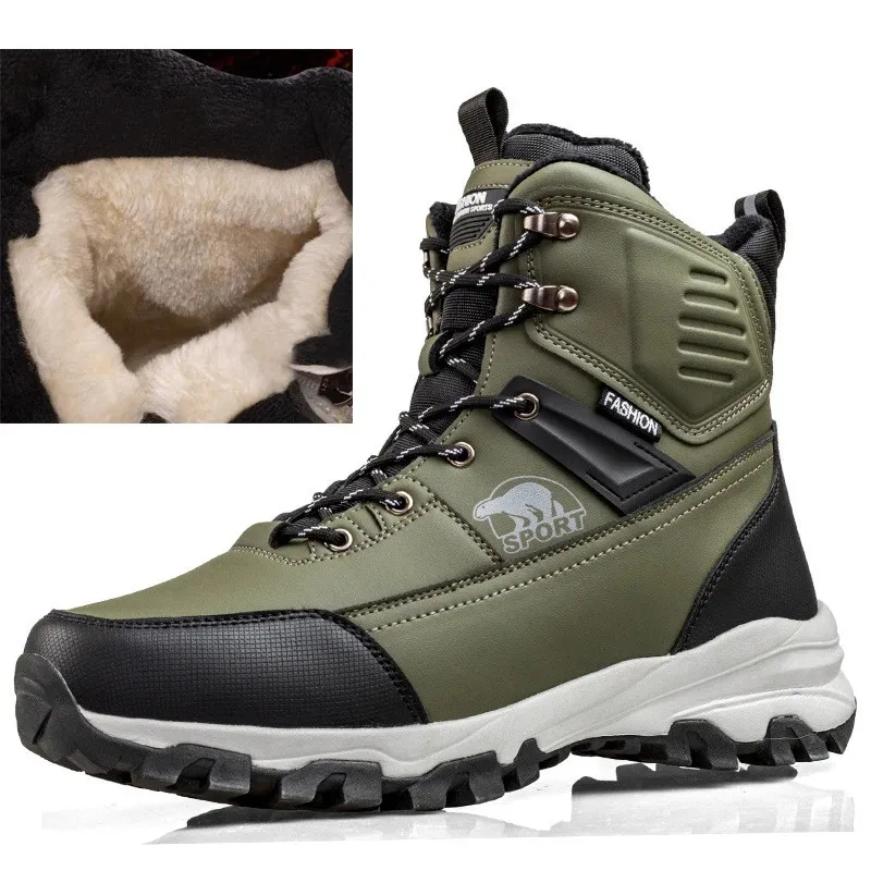 Boots Fashion Men's Boots Warm Plush Snow Boots Winter Boots Outdoor Tactical Boots Military Shoes Waterproof Hiking Shoes 231108