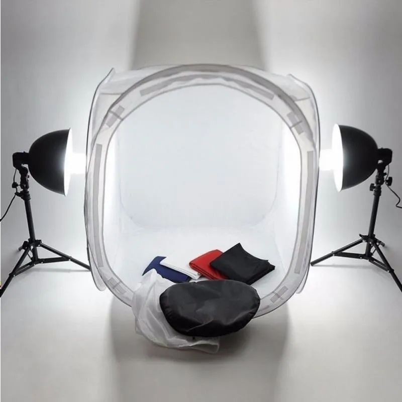 Ellenne Light Box Portatile Con LED E 6 Sfondi – Studio Fotografico Mini Pieghevole Per Oggetti