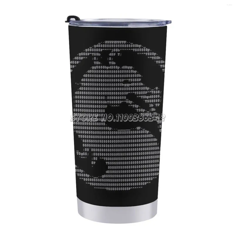 Pots à café Mortal Kombat Ascii Logo 20 Oz tasse de voiture tasse de voyage en acier inoxydable Portable thermique