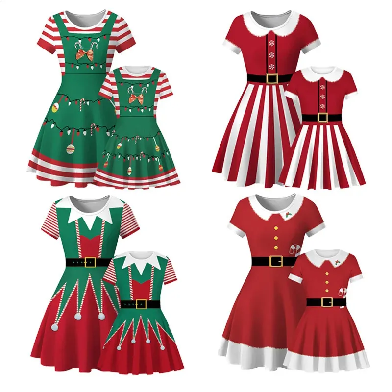 Family Matching Outfits Year Christmas Girls Dress Mother Teens Party Dresses For Mom Daughter Carnival 231109