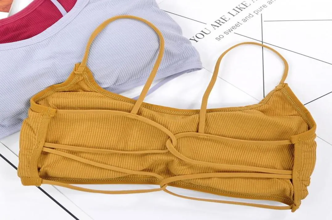 Vêtements de gymnastique Beauté Dos Yoga Soutien-Gorge Femmes Rembourré Sport Amovible Entraînement Sans Fil Fitness Élastique Mince Bandoulière 8718237