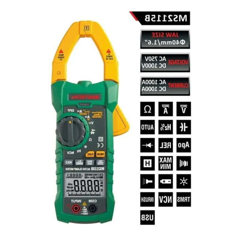 Freeshipping True RMS Digitale Stroomtang Multimeter DC AC Spanning Stroom Ohm Capaciteit Frequentie Tester met USB Snnak