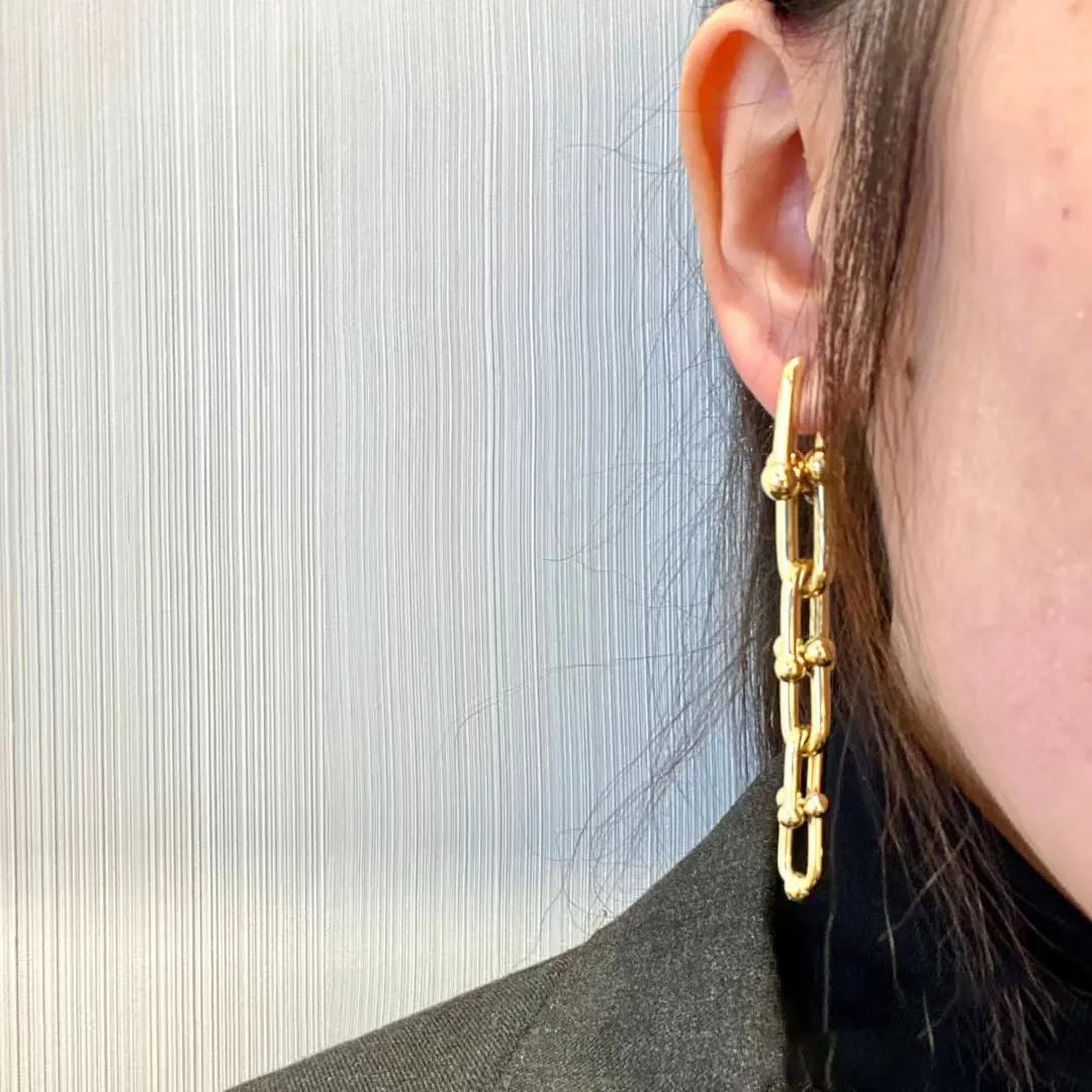 Nilu's Collection Hollow Triangle Long Earrings Geometric Drop Jewelle