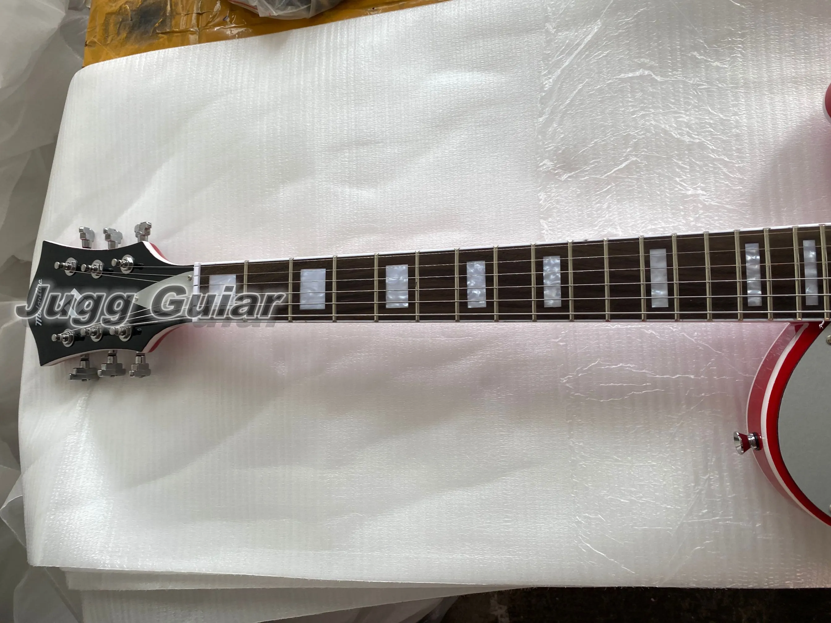 Mahogany Semi Hollow Electric Guitar, 6 String, Right Handed