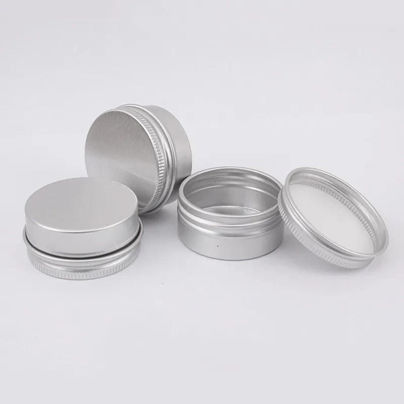 Opbergdozen 20 g aluminium blikken met deksels zilverachtige blikjes ronde metalen doos lege ceam jar cosmetische containers 20 ml aluminium potten