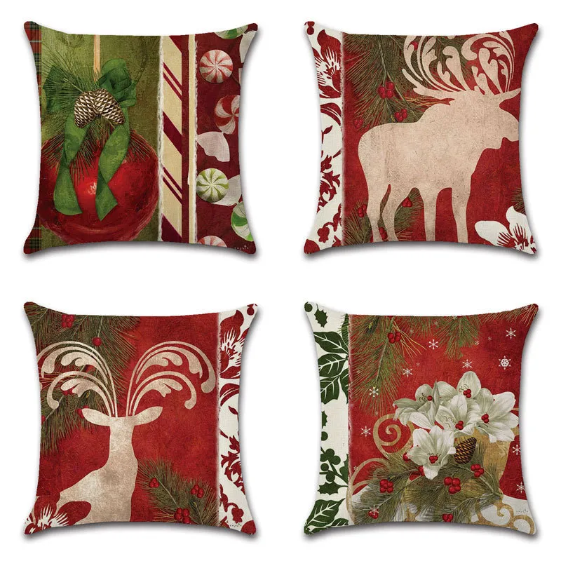 Pillow Case Christmas Pillows Soft Covers For Living Room Sofa Couch Throw Decorative Pillowcase Home Decor