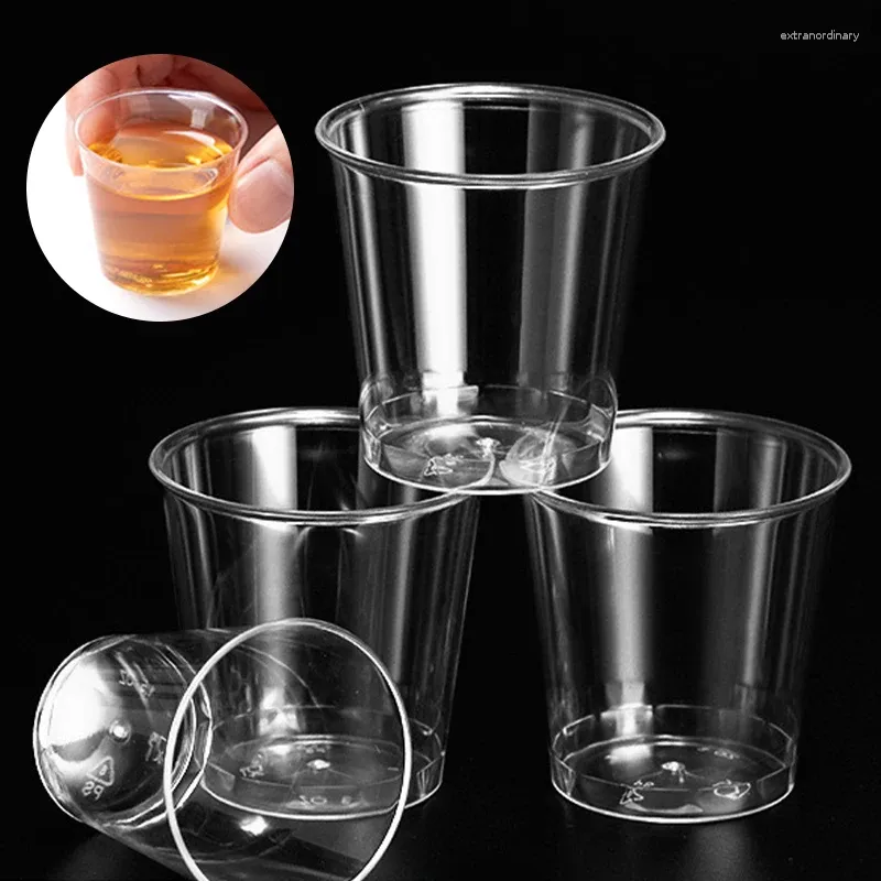 Vasos desechables con pajitas, Mini vasos de plástico transparente para fiesta, vasos de gelatina, accesorios de cocina para cumpleaños, 50 Uds.