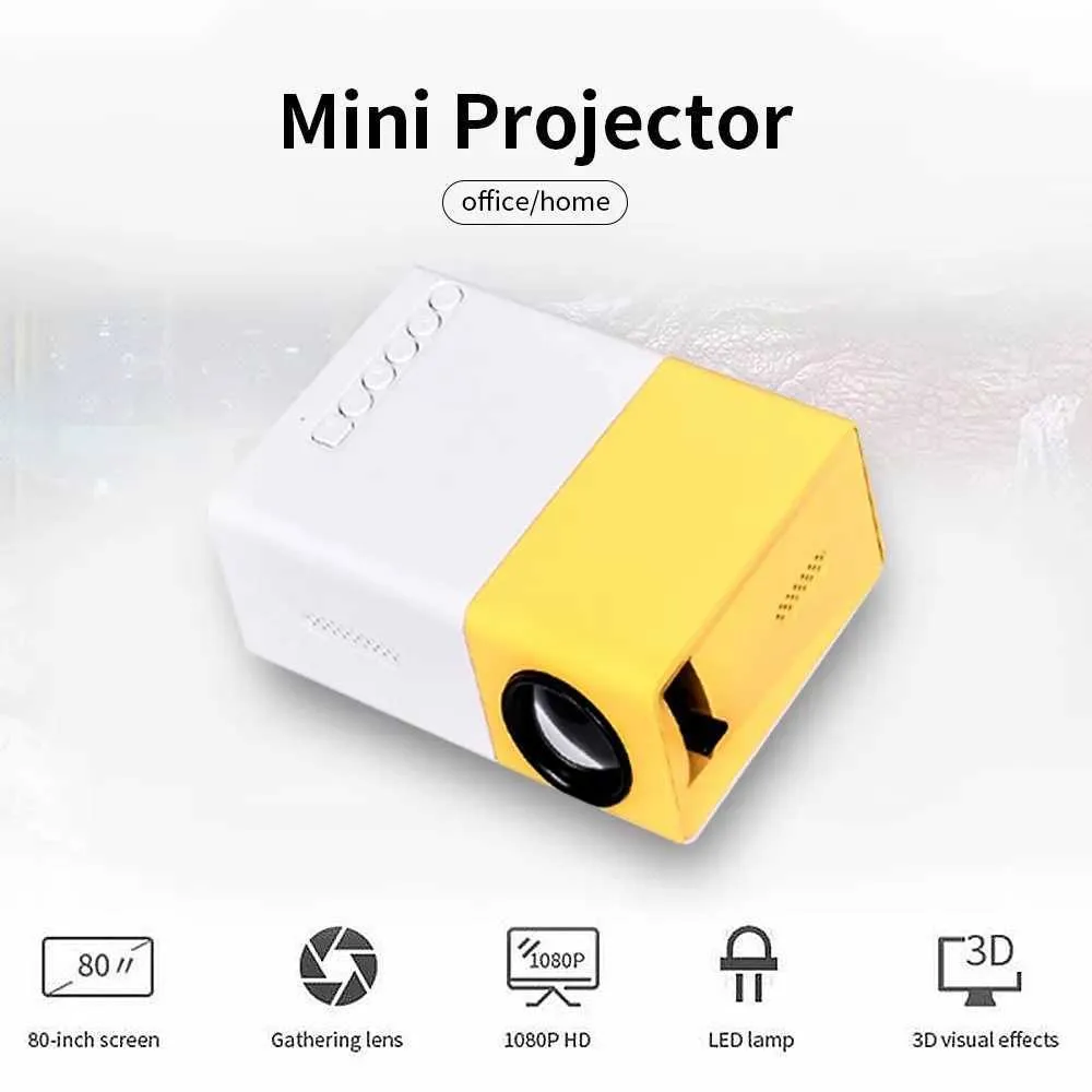 Mini 3D 300 Lumens Projector YG300 For Home Office HD 1080P