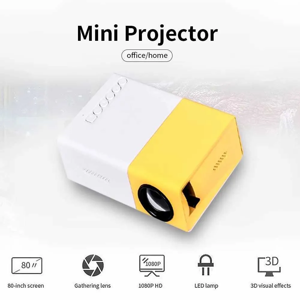 LED -hemmakontoret YG300 Projector HD 1080p Mini Mini 3D Projector L230923