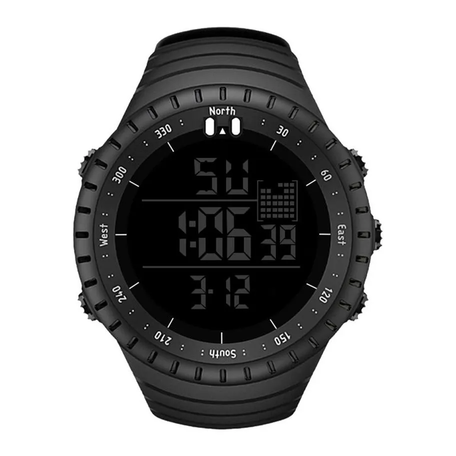 メンズウォッチ防水屋外スポーツ時計ファッションLEDデジタル電子腕時計2986