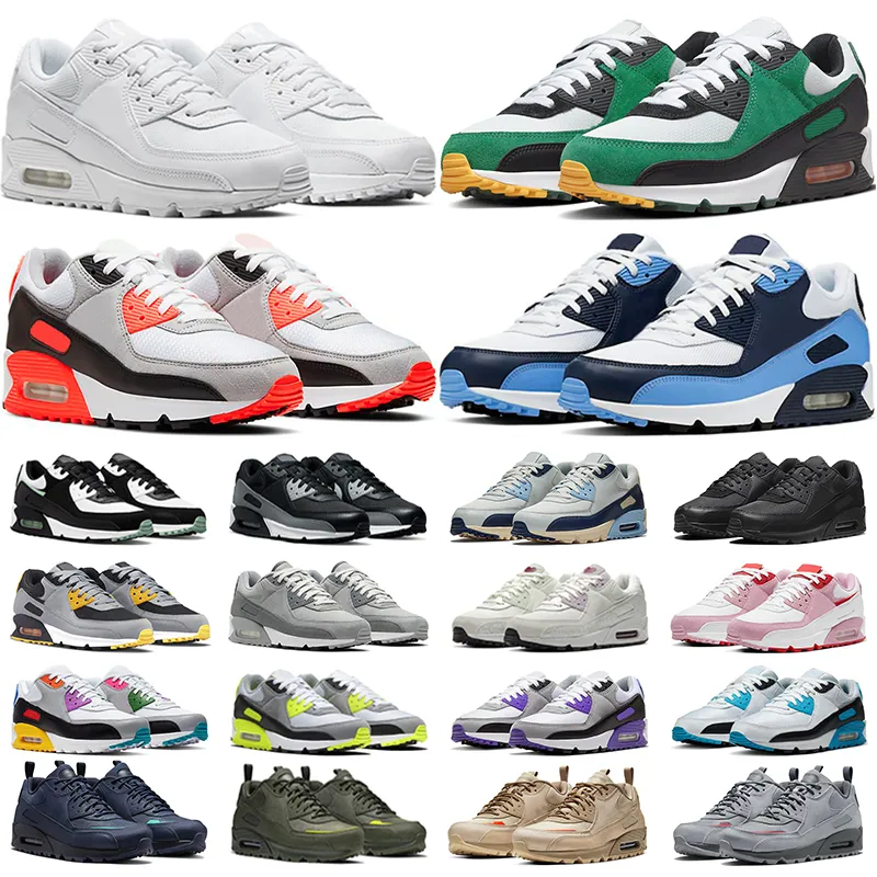 OG 90 Men Women Running Shoes 90s Triple White Black Infrared Gorge Green Blue Void Cool Grape Hyper Hyper Volt Mens Trainer Outdior Sneakers