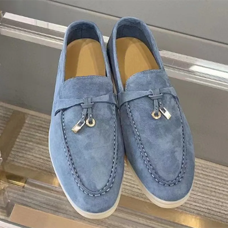 LP Sapatos de casal para casais novos sapatos de lefu de couro genuíno de luxo para mulheres de estilo britânico de um passo de um passo casual para homens